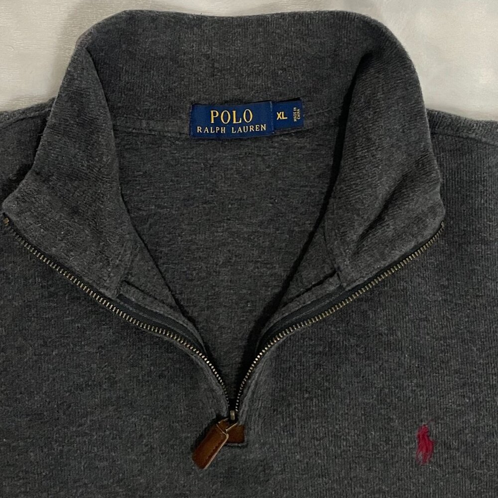 Polo Ralph Lauren Pullover Mock 1/4 Zip Neck Long Sleeve Sweater Shirt Sz: XL